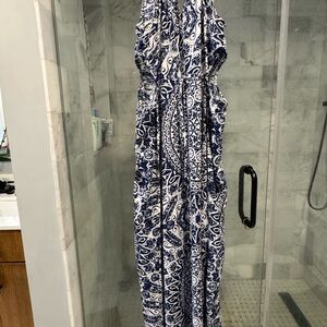 Mustard Seed Blue and White Maxi Dress